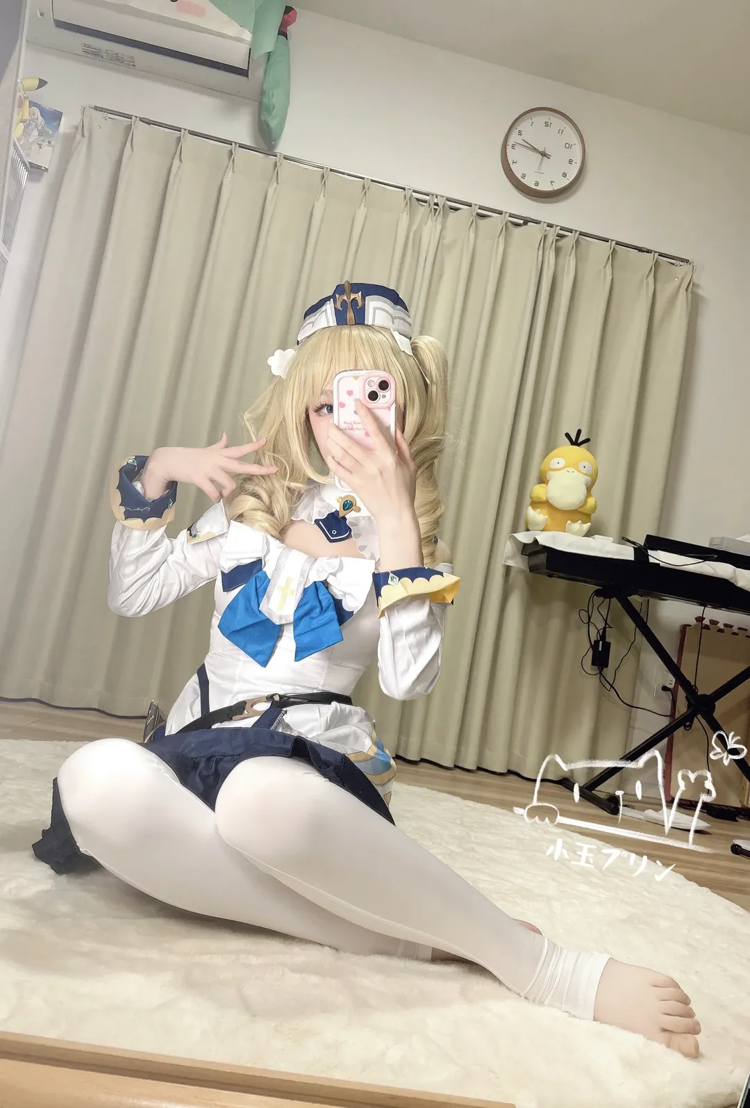 原神, バーバラ コスプレ, 二次元コスプレ, 鏡越しの自撮り, トレンカコーデ - 2枚目