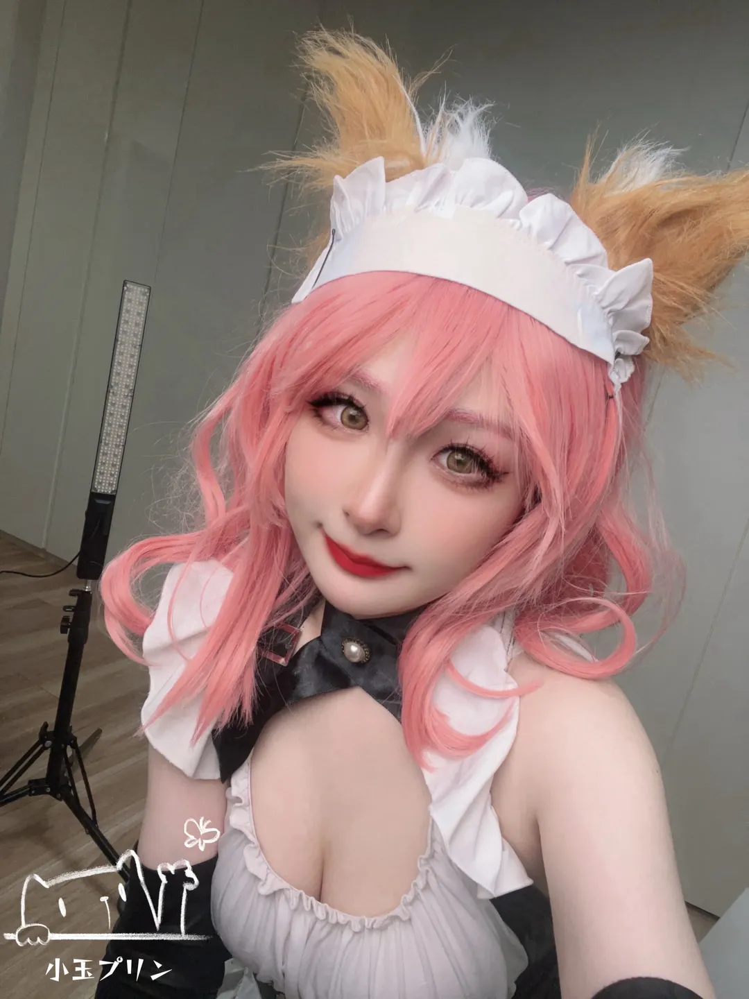 二次元摄影, Fate/Grand Order, 女仆装, 黑丝, 玉藻前cos - 第1张