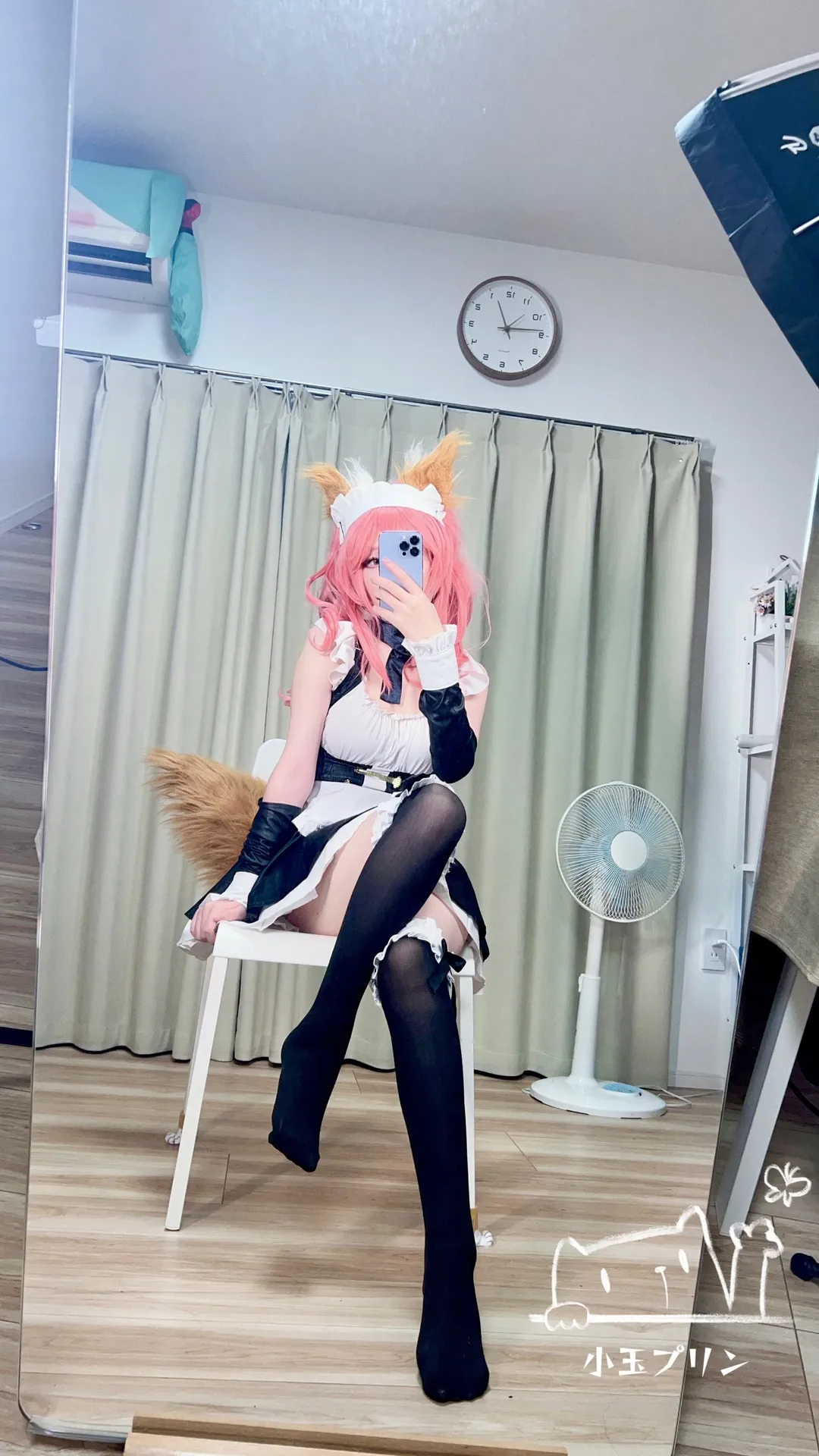 二次元摄影, Fate/Grand Order, 女仆装, 黑丝, 玉藻前cos - 第2张