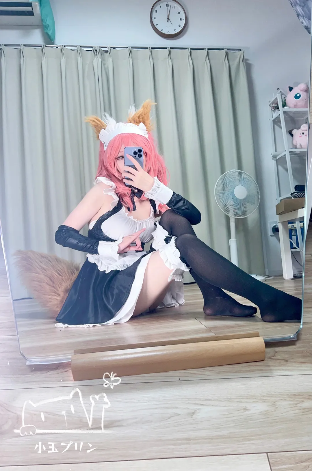 二次元摄影, Fate/Grand Order, 女仆装, 黑丝, 玉藻前cos - 第3张