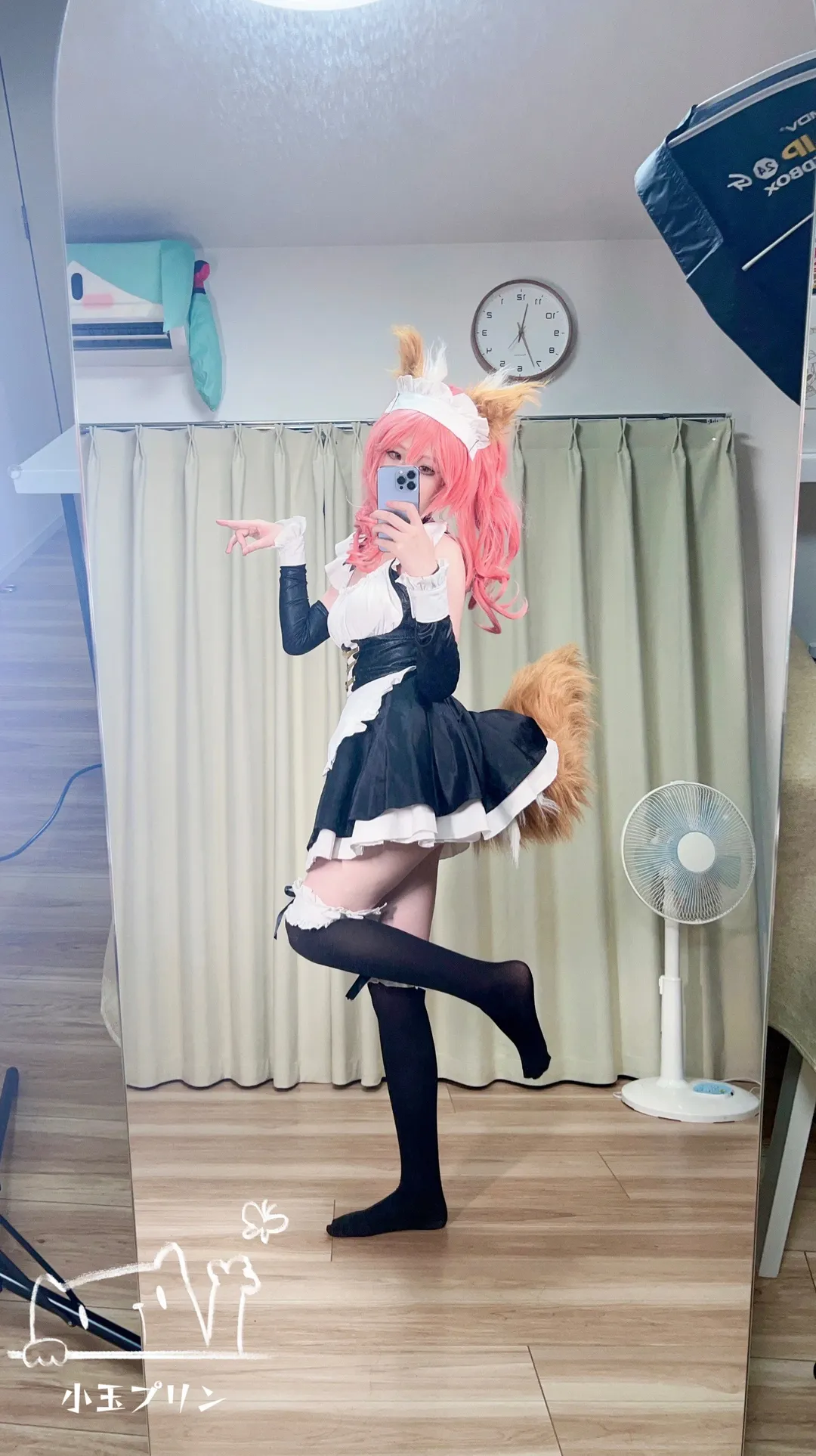 二次元摄影, Fate/Grand Order, 女仆装, 黑丝, 玉藻前cos