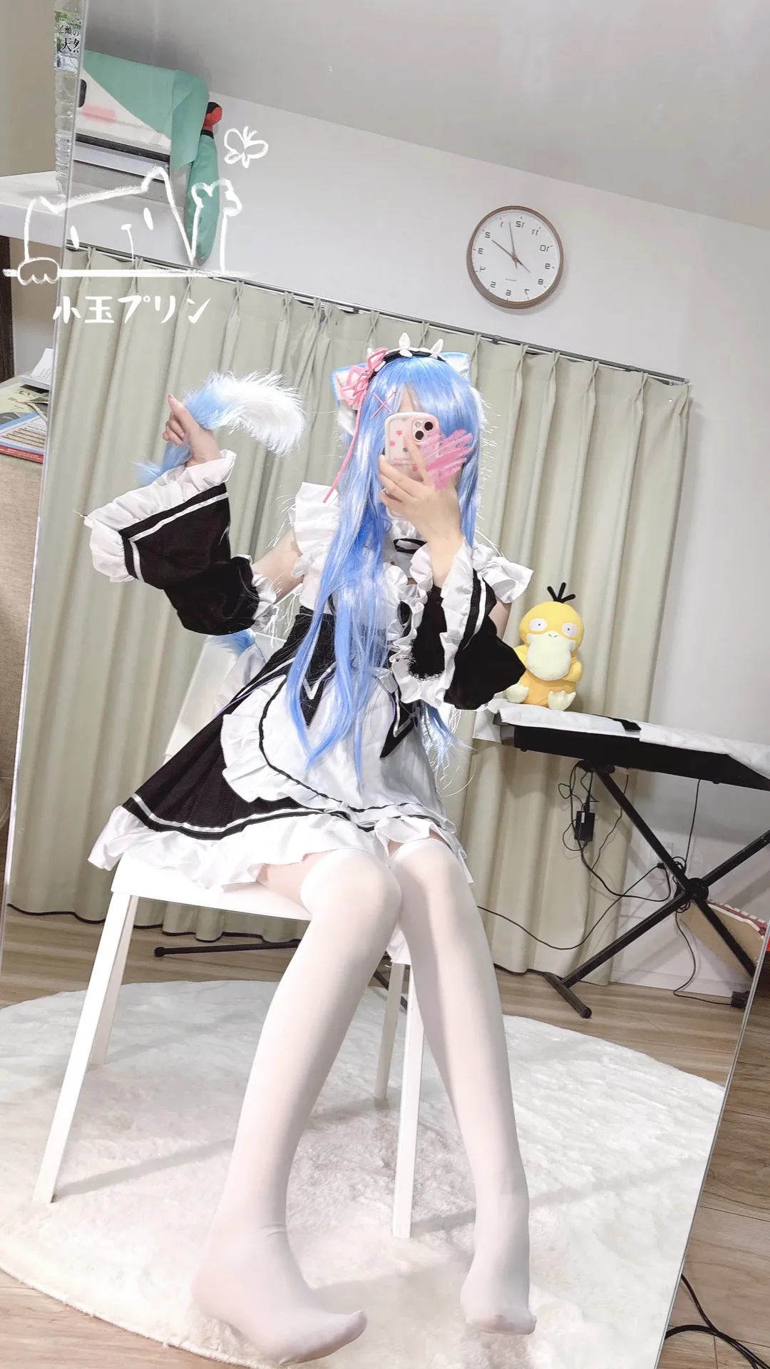 女仆装, 从零开始的异世界生活, 蕾姆cos, 猫娘, 白丝连裤袜