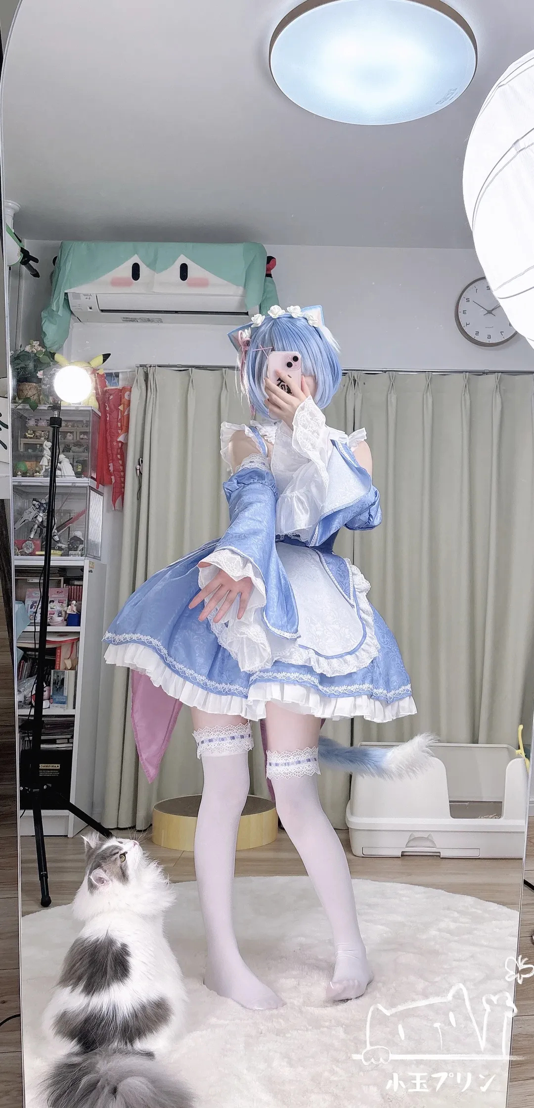 女仆装, 从零开始的异世界生活, 蕾姆cos, 白丝, 二次元是现实的魔法
