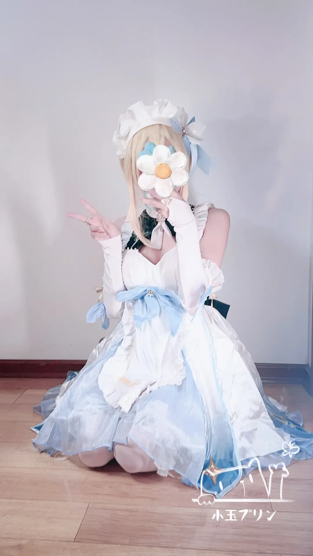 Genshin Impact, Lumine cosplay, White thigh-highs outfit, 2D daily life, Maid outfit cosplay - Image 2