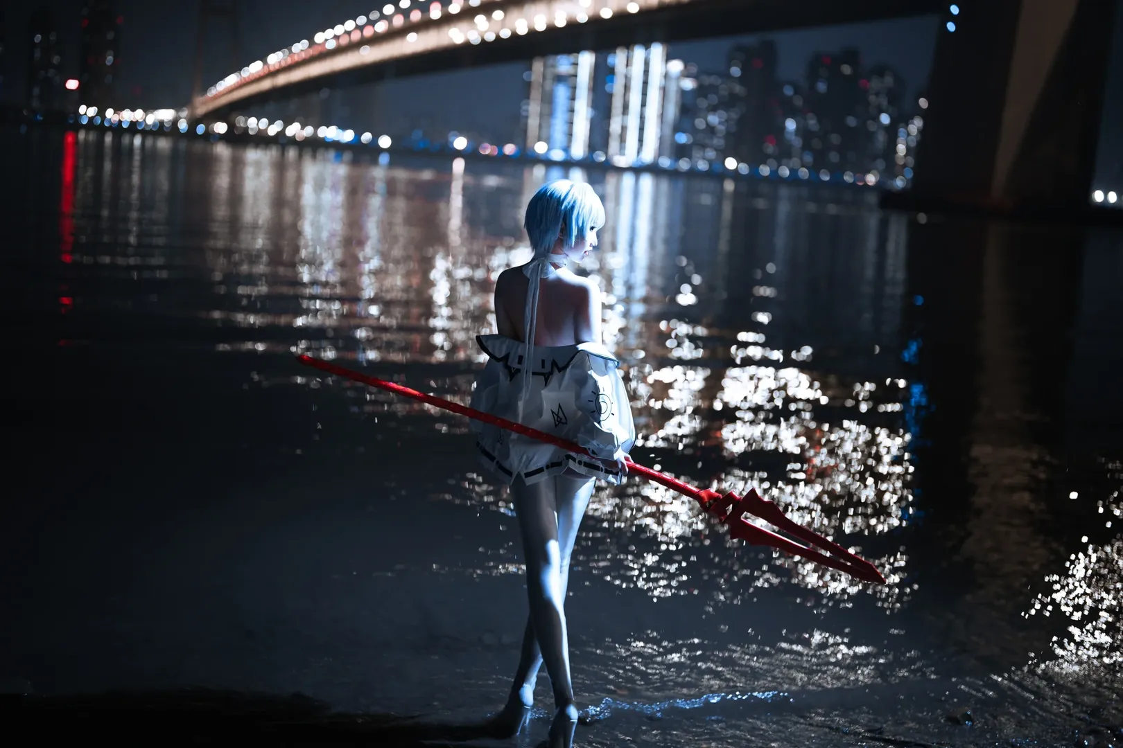 二次元, 綾波麗cos, 白絲, 新世紀福音戰士, 夜景攝影 - 第3張
