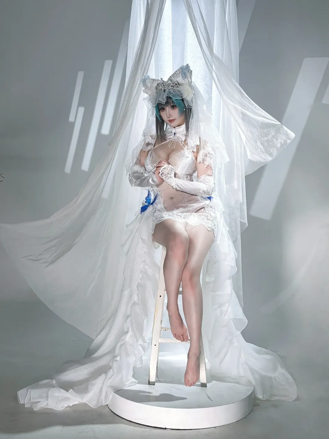 碧蓝航线, 花嫁造型, cosplay摄影, 柴郡猫cos, 丝袜穿搭 - 第3张