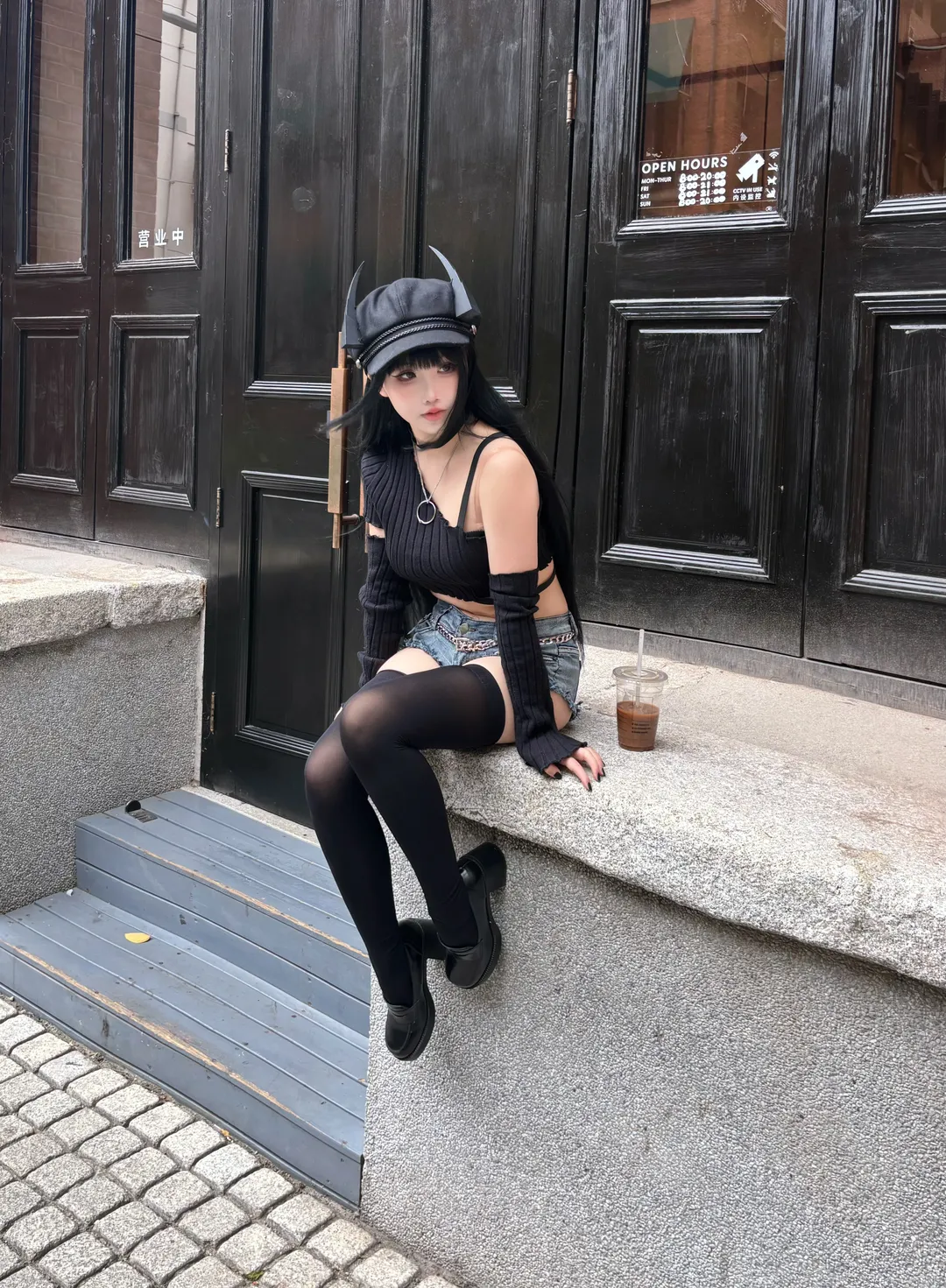 碧蓝航线, 能代cos, 日常cos, cosplay街拍, 过膝袜cos