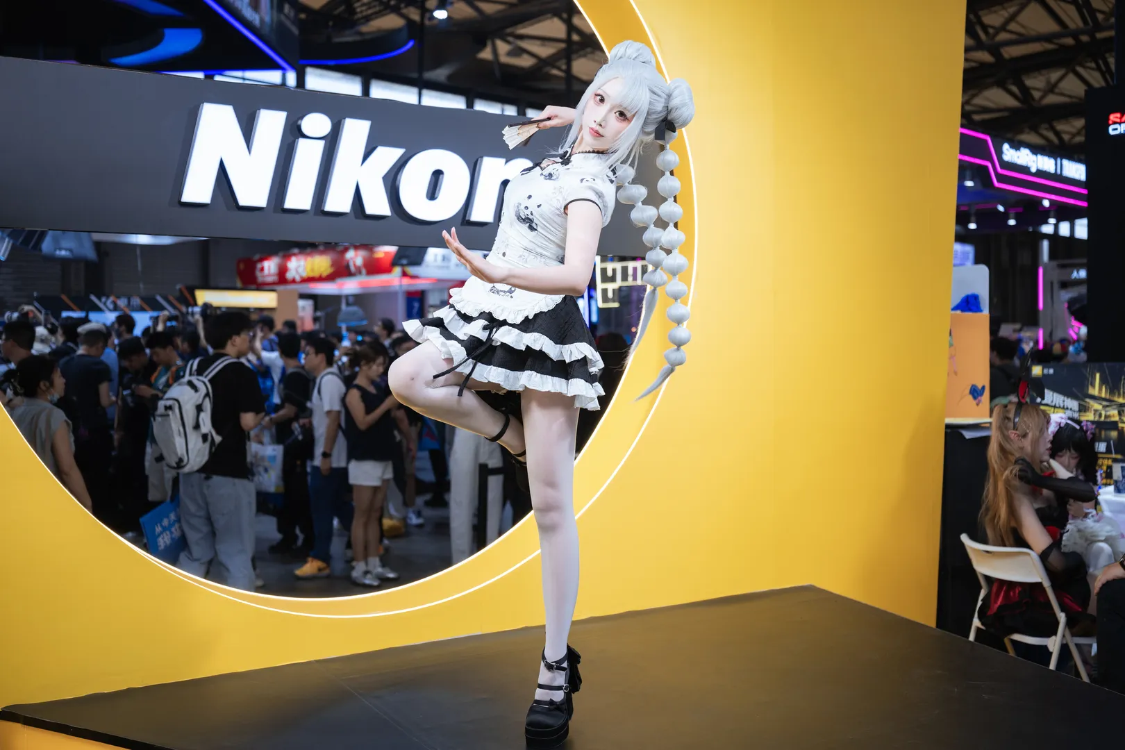 cosplay, Anime convention, Traditional Chinese style cosplay, White thigh-highs outfit, Nikon