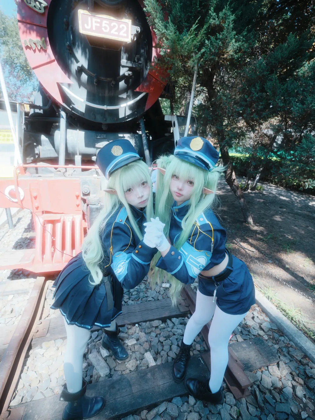 橘望cos, 白丝穿搭, 精灵耳cosplay, 铁道双子, 橘光cos - 第3张