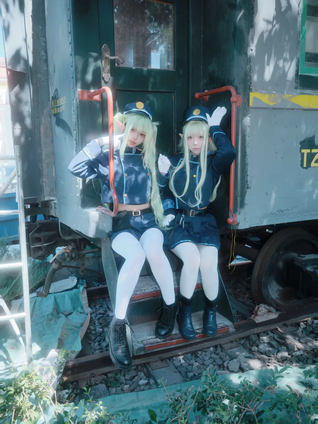 橘望cos, 白丝穿搭, 精灵耳cosplay, 铁道双子, 橘光cos - 第4张