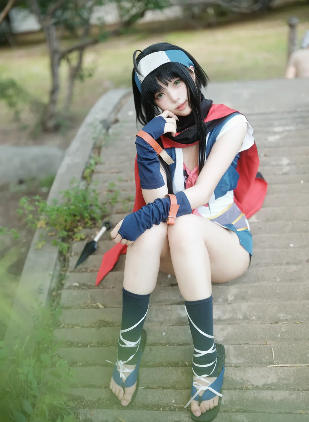 cosplay, 户外摄影, 千恋万花, 常陆茉子cos, 丝袜绑带