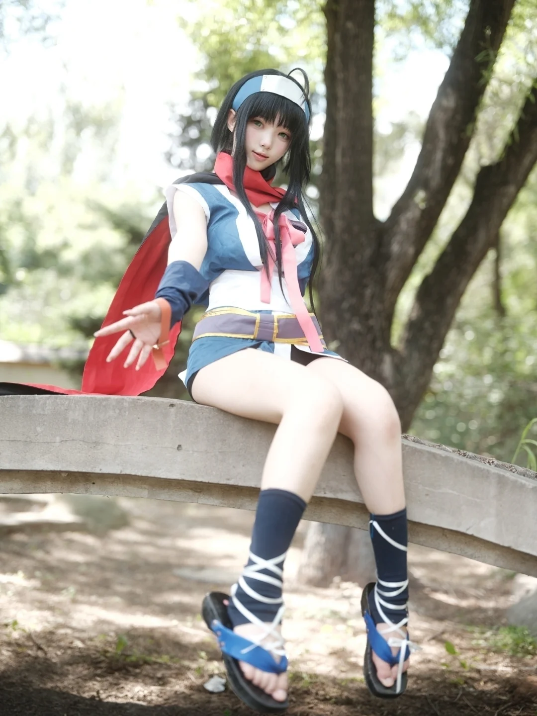 cosplay, 户外摄影, 千恋万花, 常陆茉子cos, 丝袜绑带 - 第3张