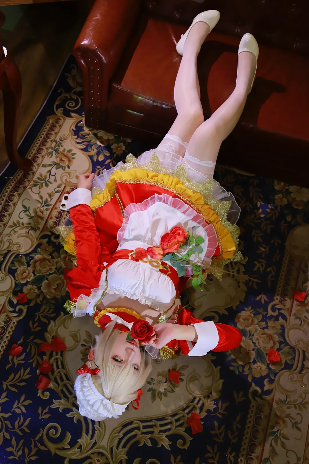 Fate/Grand Order, メイド服, 白ストッキング, ネロ コスプレ, レトロ撮影 - 2枚目