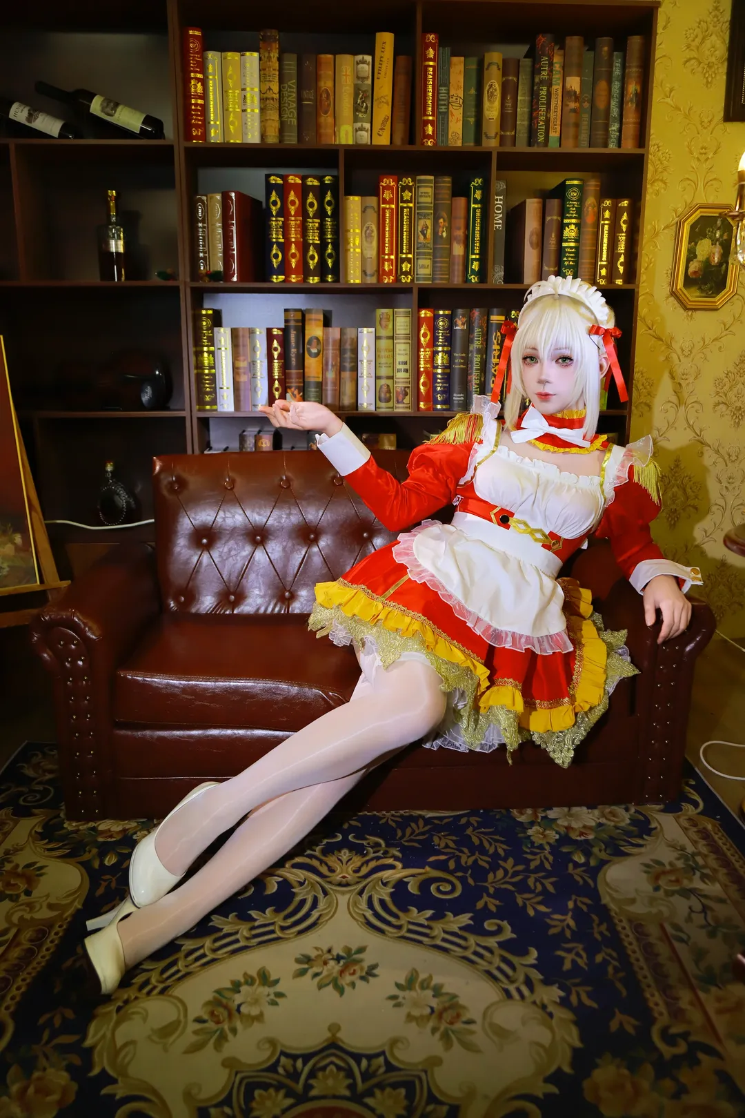 Fate/Grand Order, 女仆装, 白丝, 尼禄cos, 复古摄影