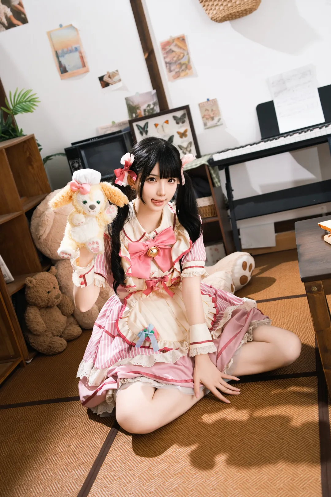 女仆装cosplay, 宅家日常, lo裙穿搭, 温馨房间, 小熊主题 - 第2张