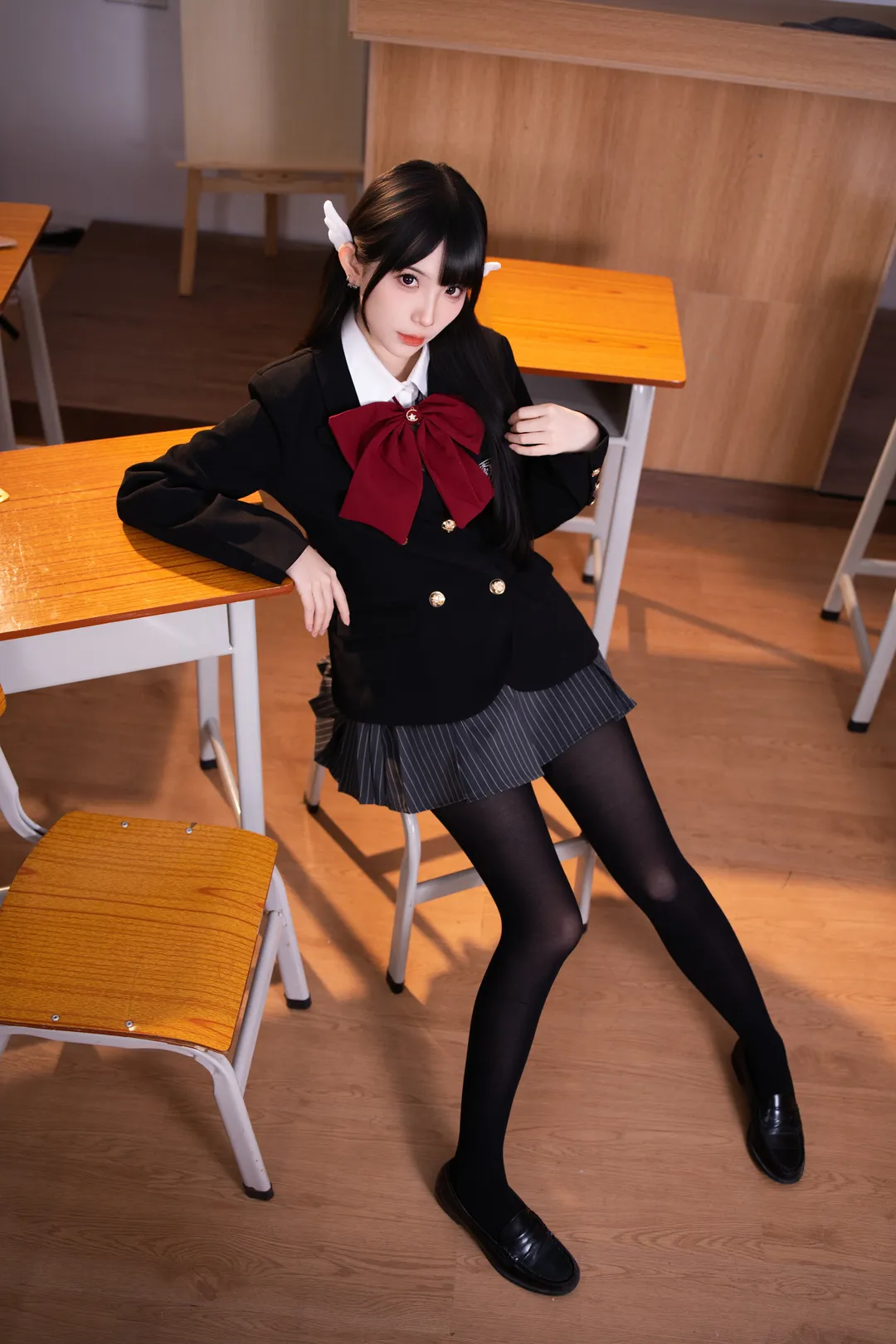 cosplay, 二次元穿搭, 黑丝穿搭, 学院风写真, 校园风制服 - 第1张