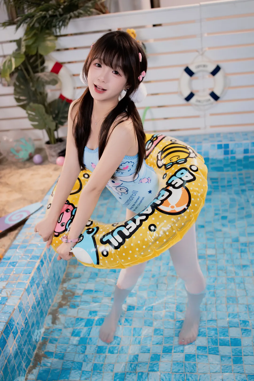 cosplay, 泳装, 泳池派对, 白丝穿搭, 夏日拍照 - 第5张
