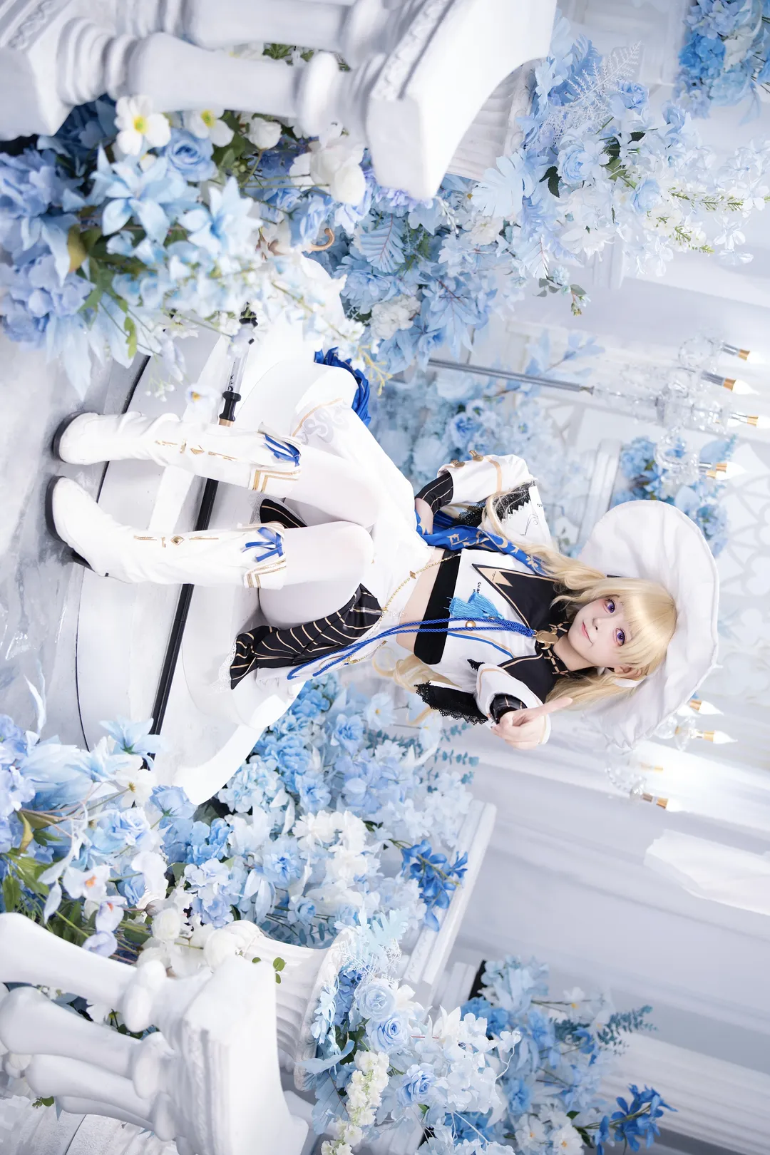 Phoebe Cosplay, Dreamy backdrop, Cosplay photography, White thigh-highs outfit, Wizard costume - Image 1