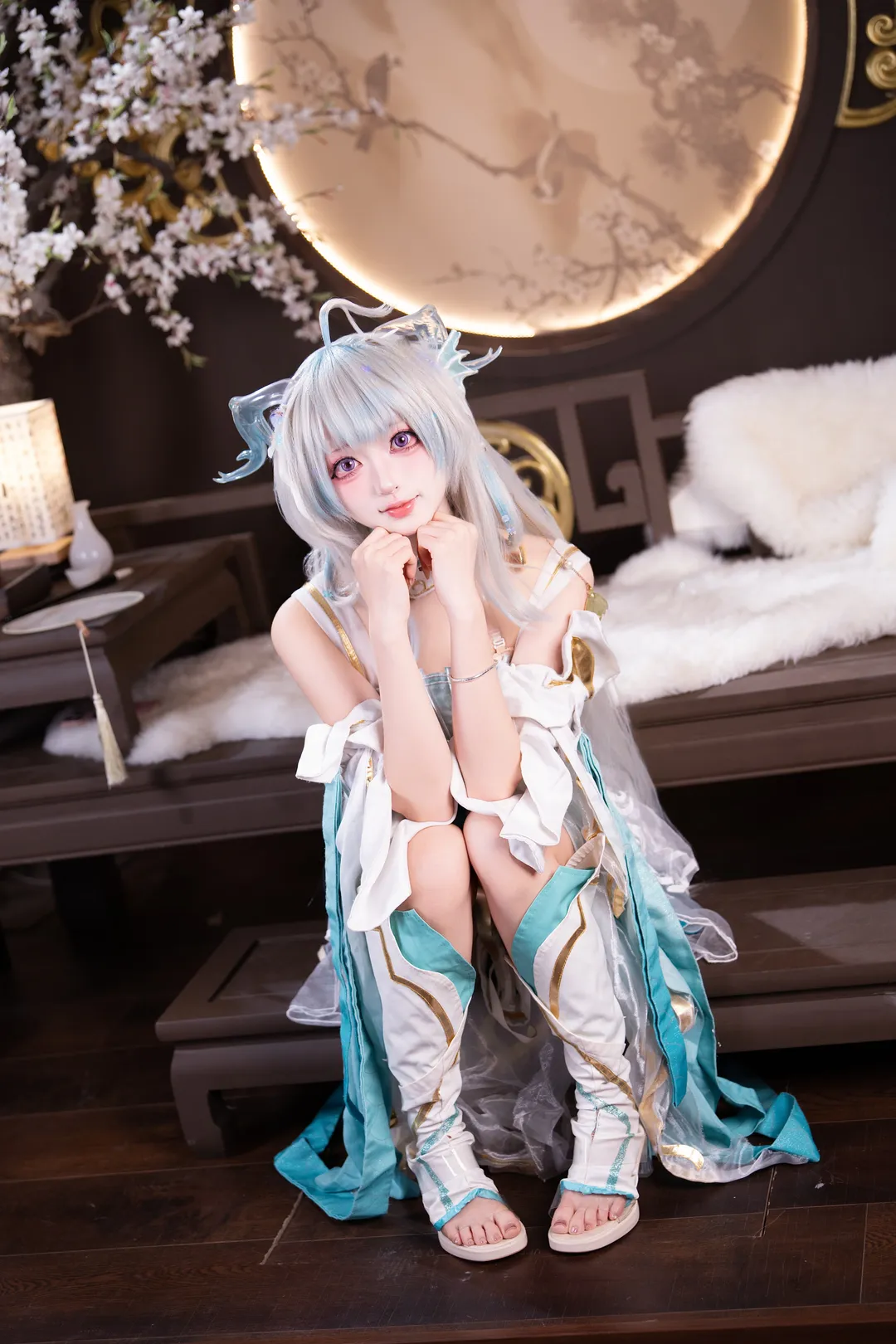 二次元, コスプレ, 中国風, 仙侠衣装, 銀髪 - 3枚目