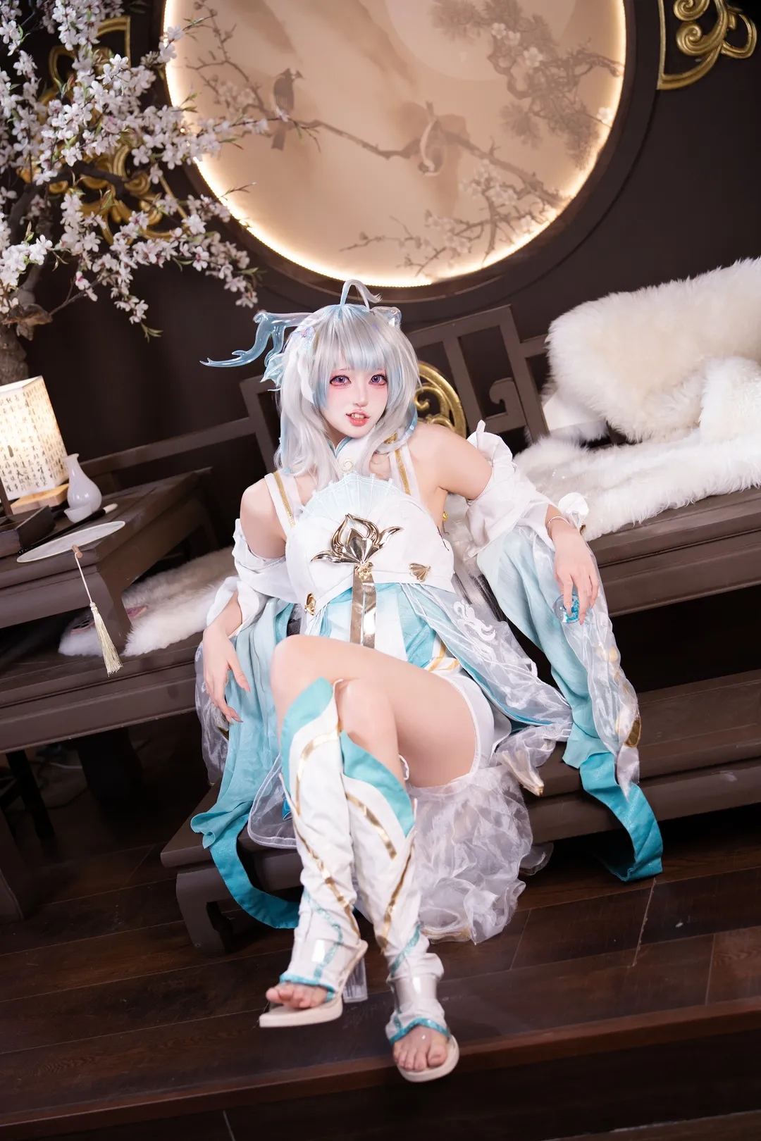 二次元, cosplay, 国风, 仙侠装扮, 银白发