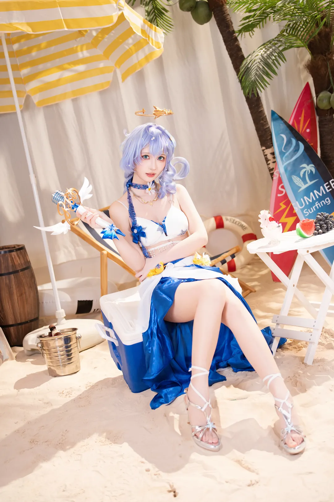 崩坏星穹铁道, 知更鸟cos, 海边写真, 夏日泳装, cosplay摄影 - 第1张