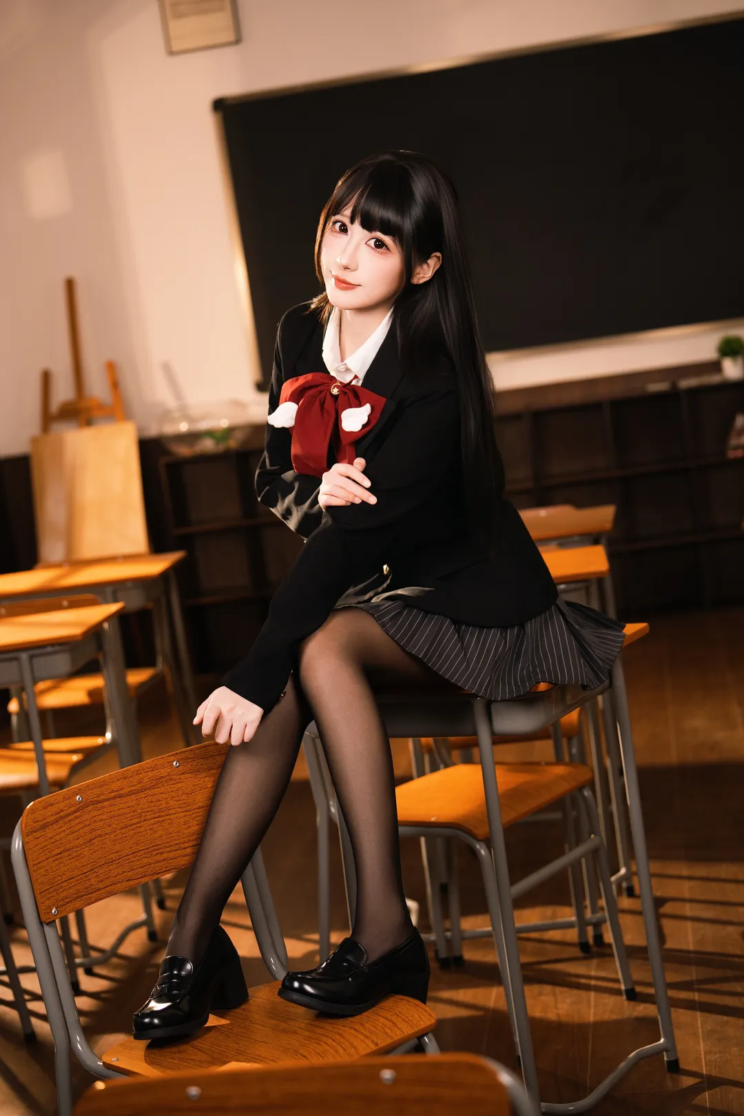 cosplay, JK制服, 黑絲穿搭, 學院風寫真, 校供感