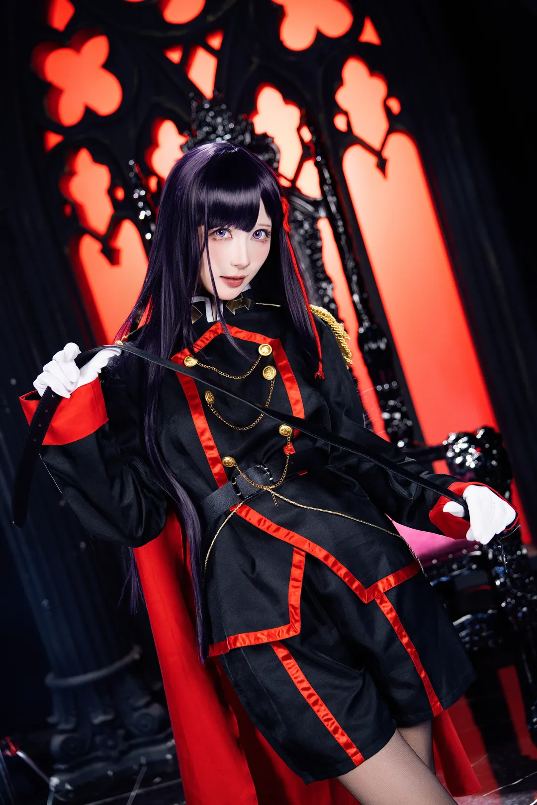 哥特风, 丝袜, 山城恋cos, 军装风cosplay, 女王气场 - 第3张
