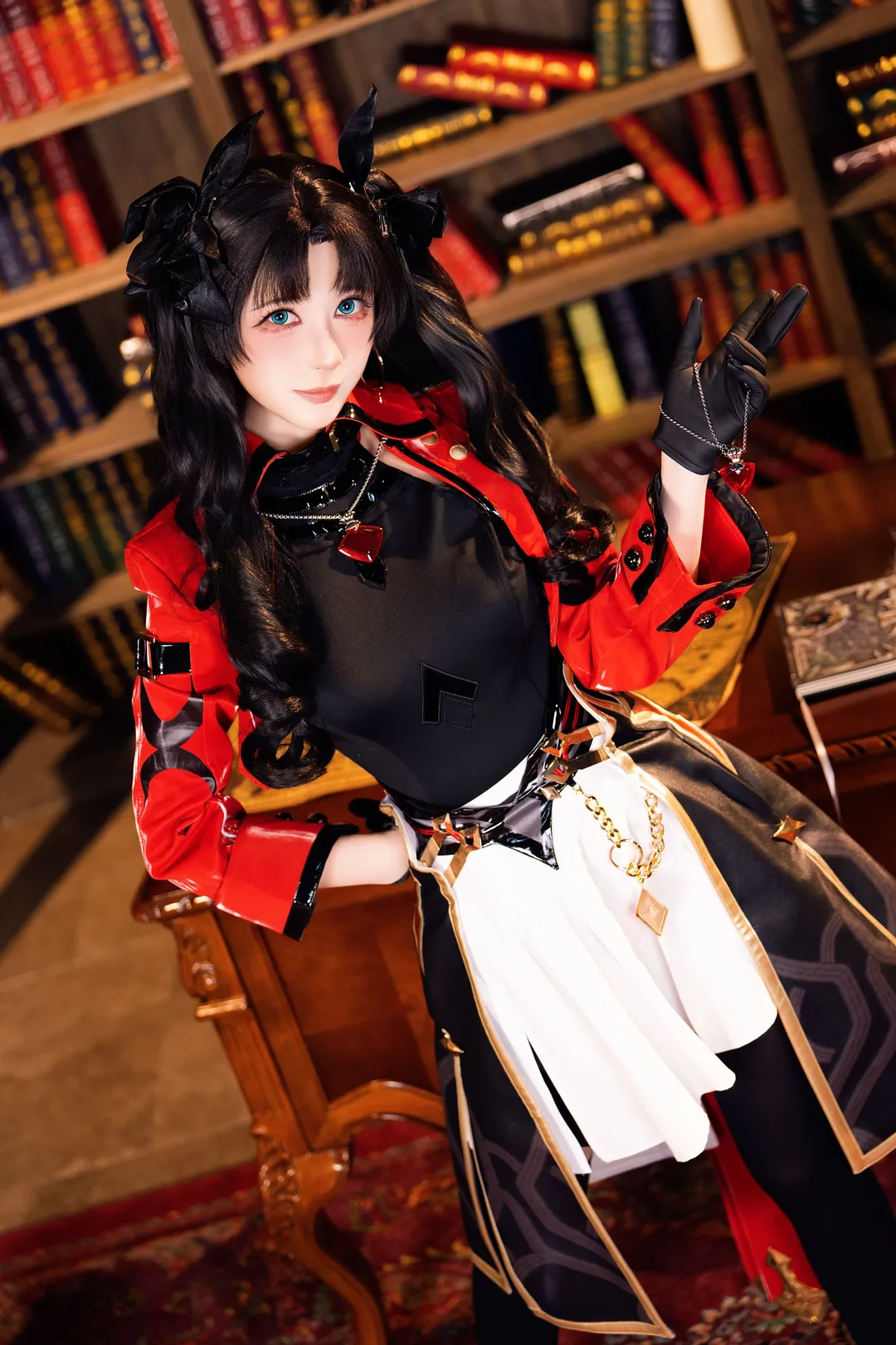 远坂凛cos, 二次元还原, fate, 黑丝穿搭, cosplay出片 - 第4张