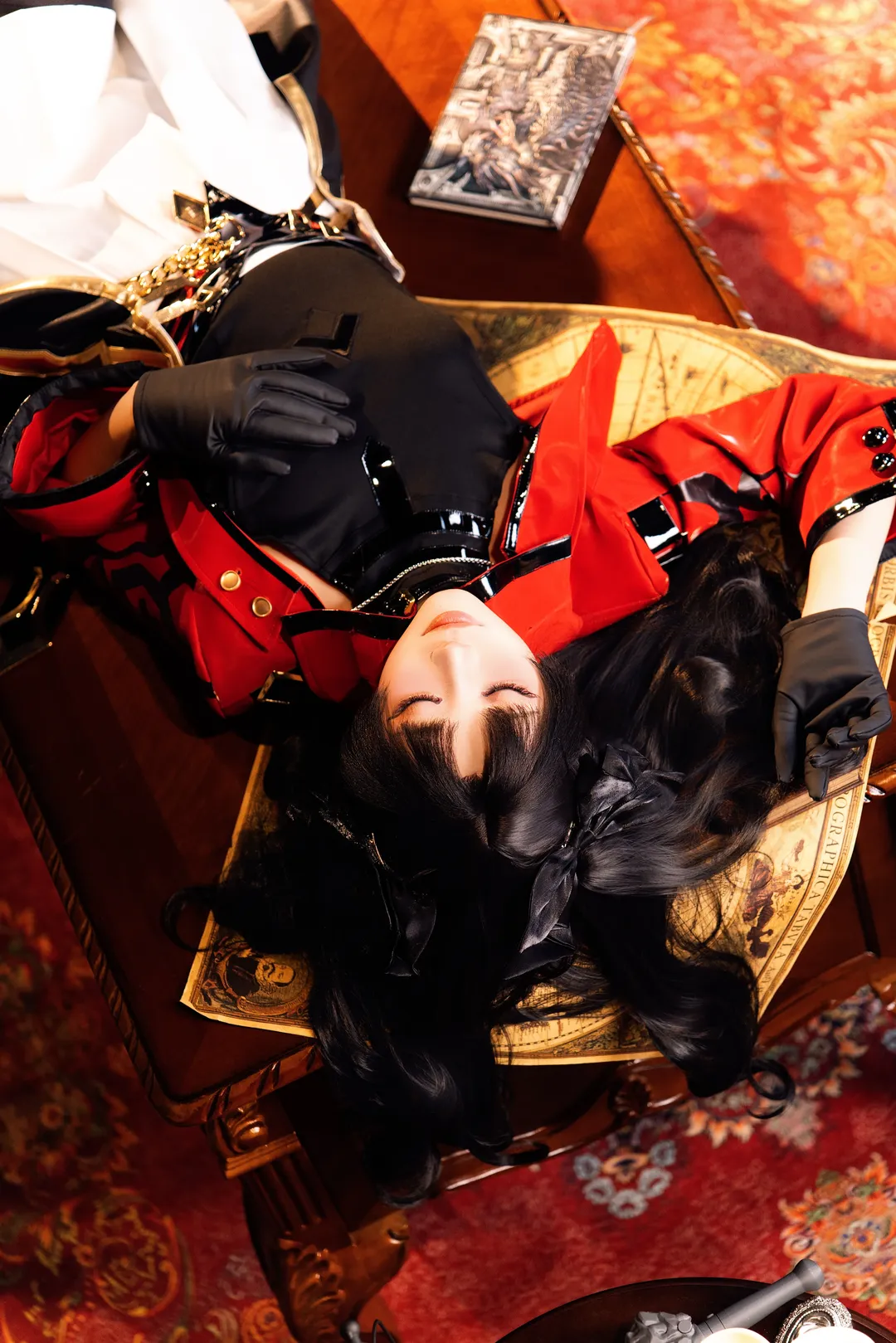 二次元cosplay, 远坂凛cos, 复古风cos, 摄影写真, 黑丝穿搭cos - 第3张