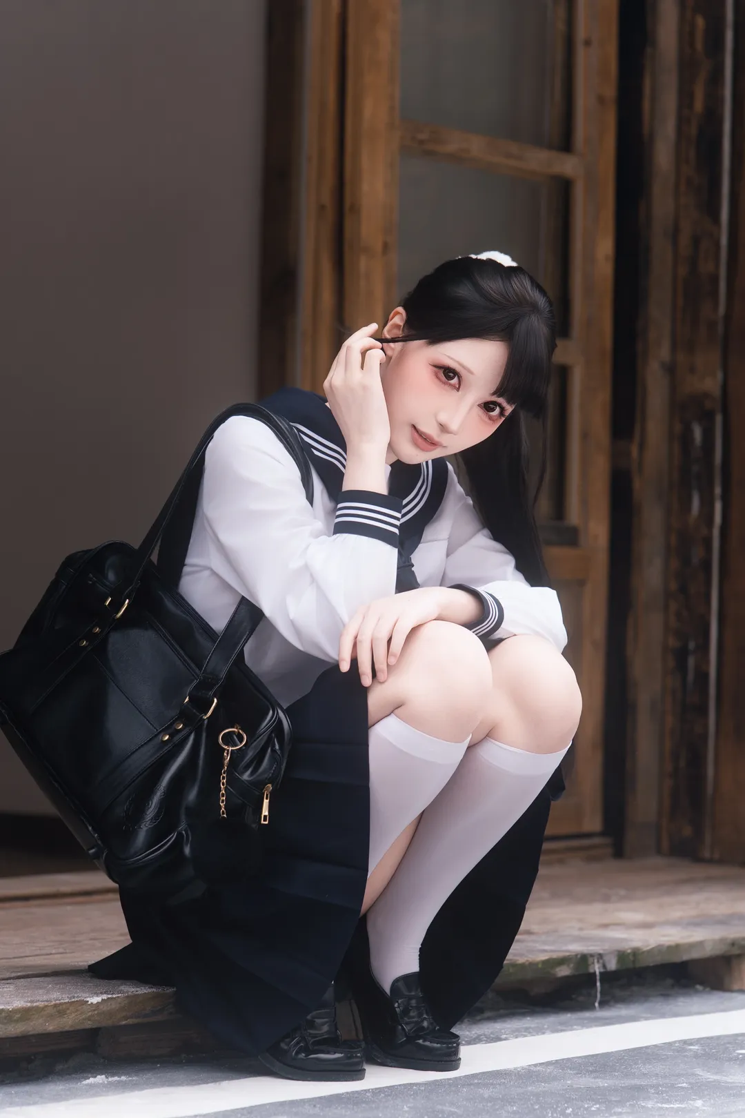 コスプレ, 二次元撮影, 白ストッキング, JK制服, 日本風写真 - 2枚目