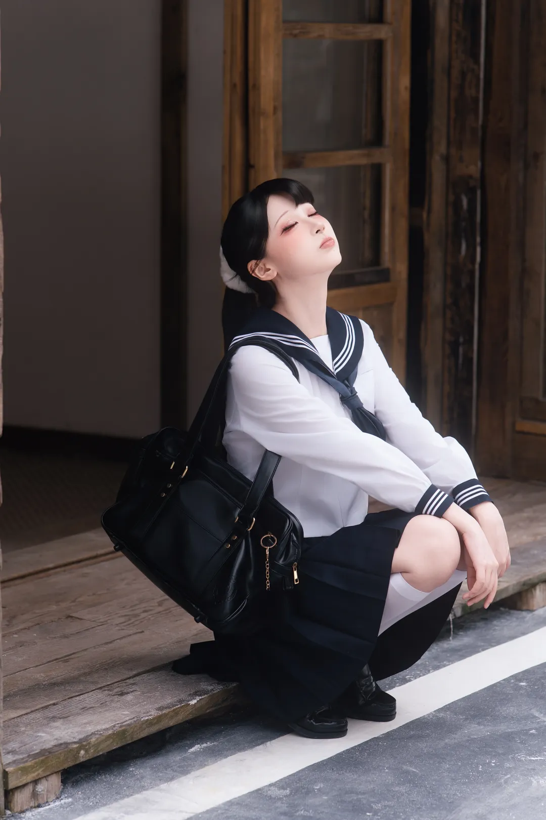 コスプレ, 二次元撮影, 白ストッキング, JK制服, 日本風写真 - 3枚目