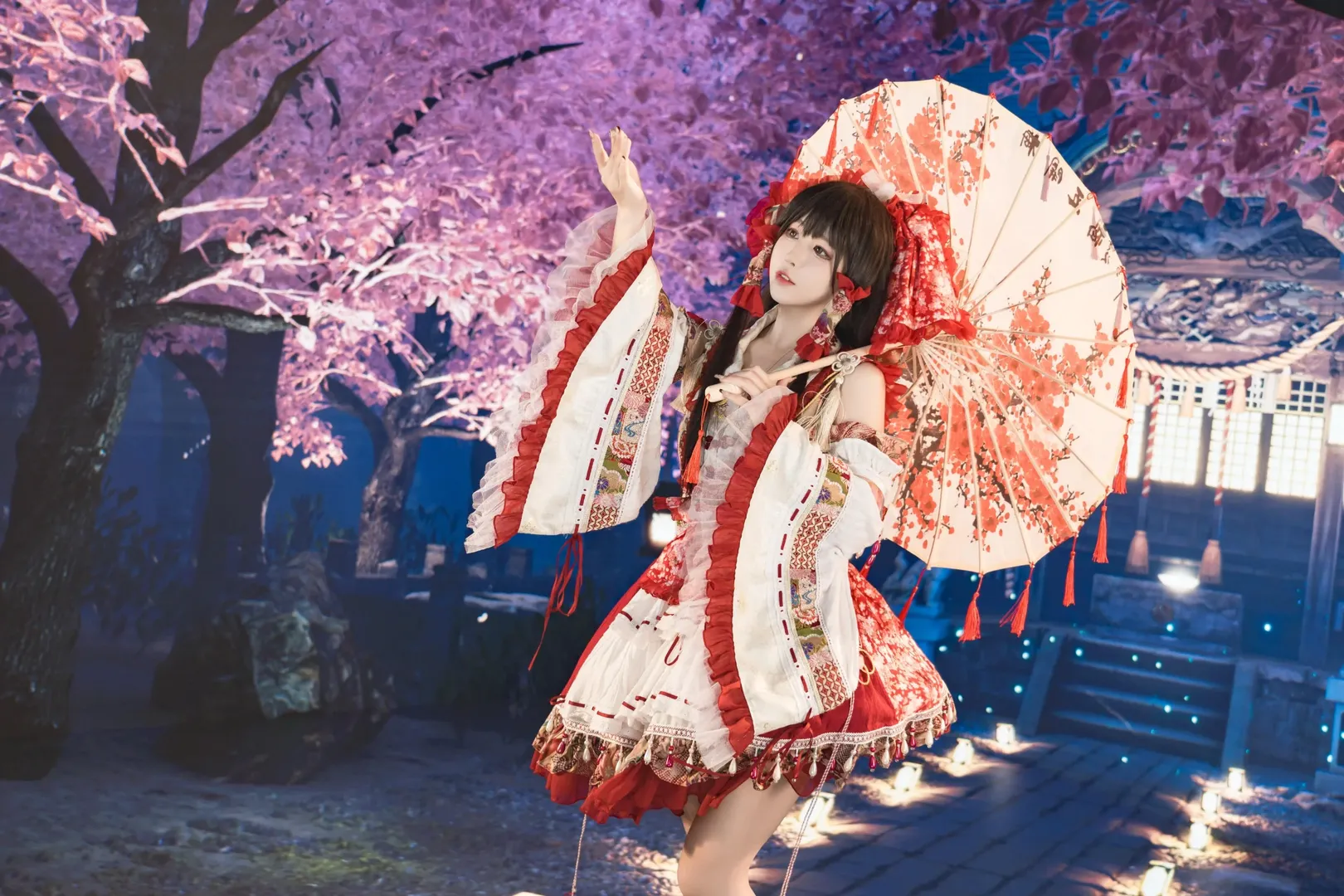cosplay, 博丽灵梦cos, 东方project, 巫女, 白丝 - 第1张
