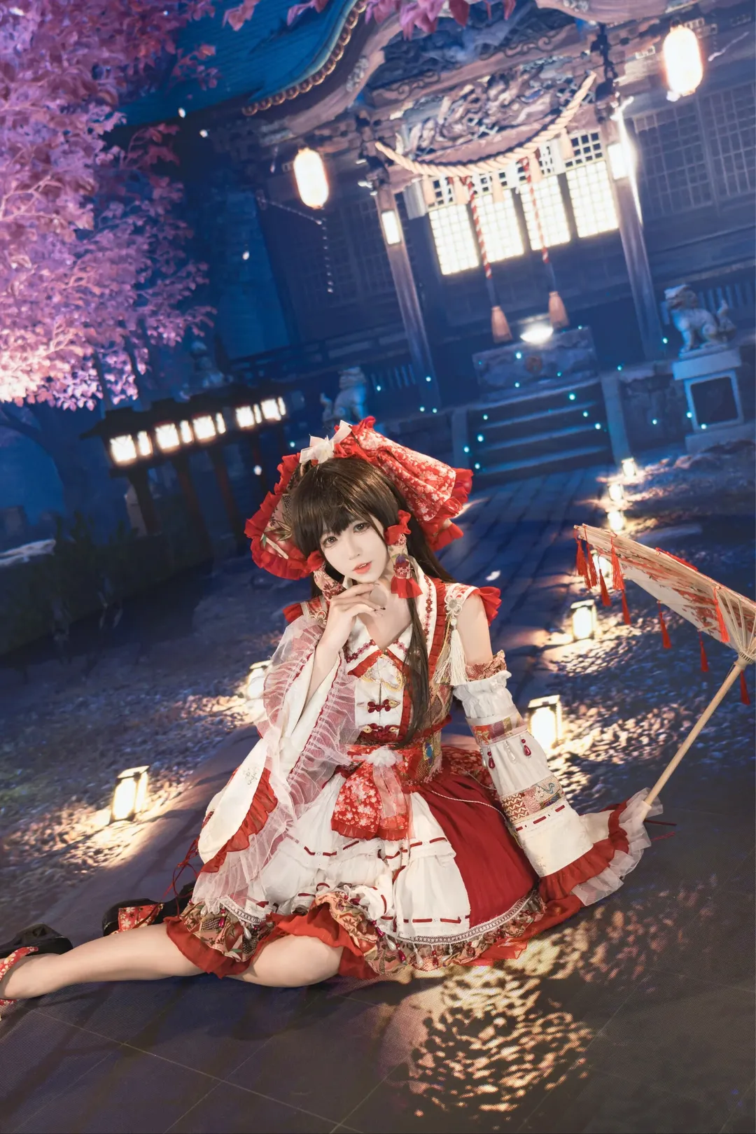 cosplay, 博丽灵梦cos, 东方project, 巫女, 白丝