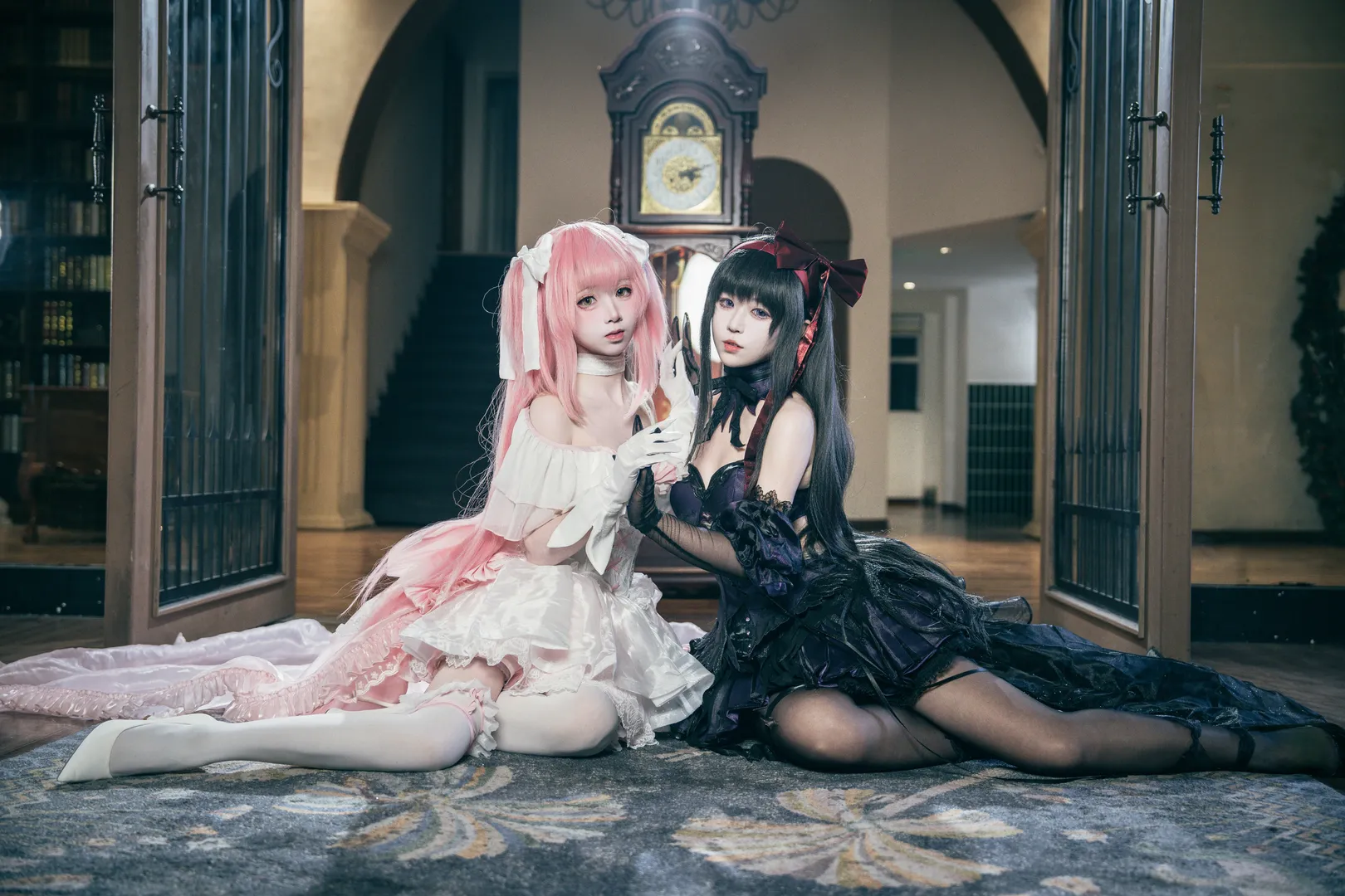 鹿目圆cos, 魔法少女小圆, 丝袜穿搭, 双人cosplay, 晓美焰cos - 第4张