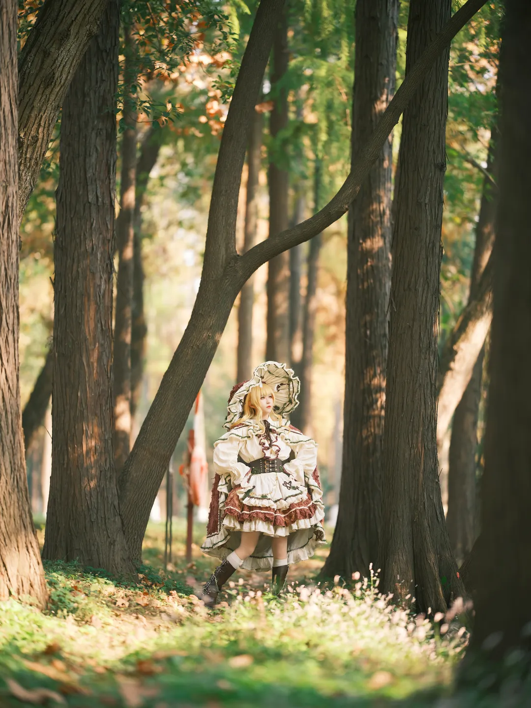 东方Project, 雾雨魔理沙cos, cosplay摄影, 秋日外景, 白丝长筒袜 - 第8张