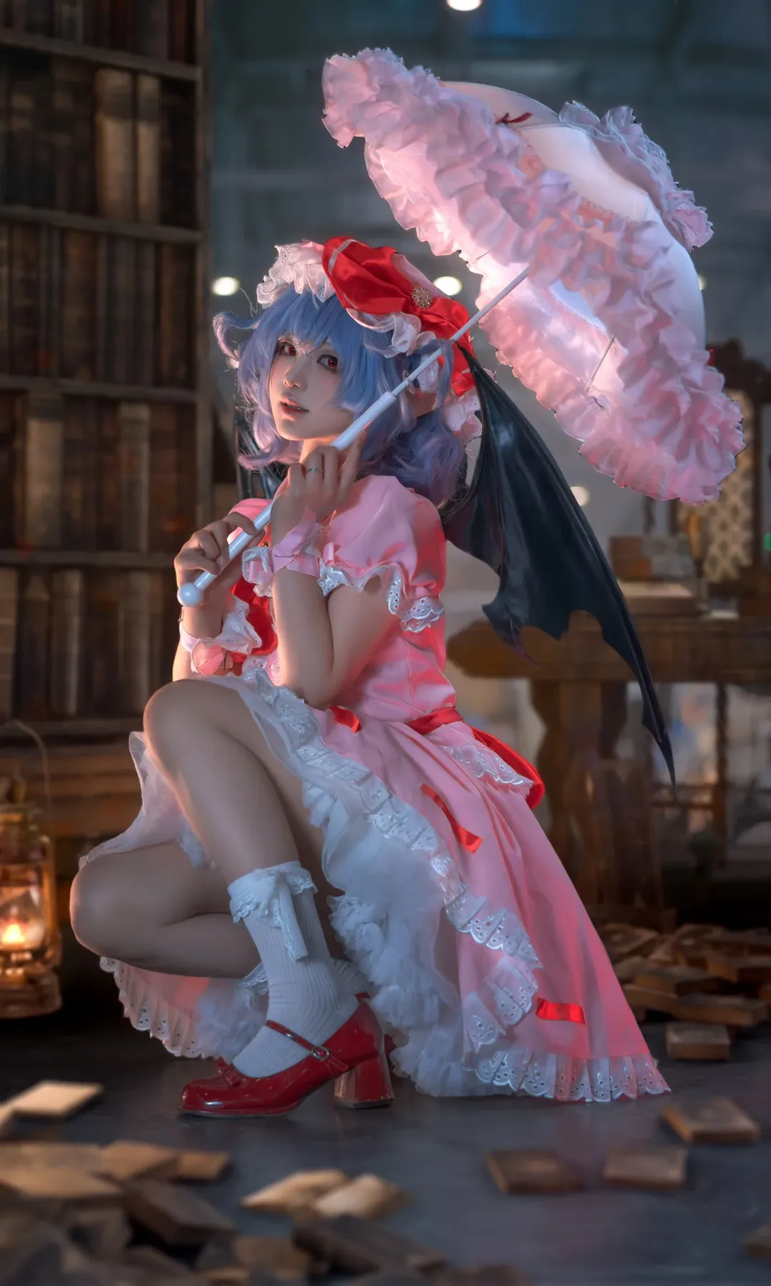東方Project, レミリアコスプレ, 吸血鬼コスプレ, ゴシック・ロリータ, 白タイツ - 1枚目