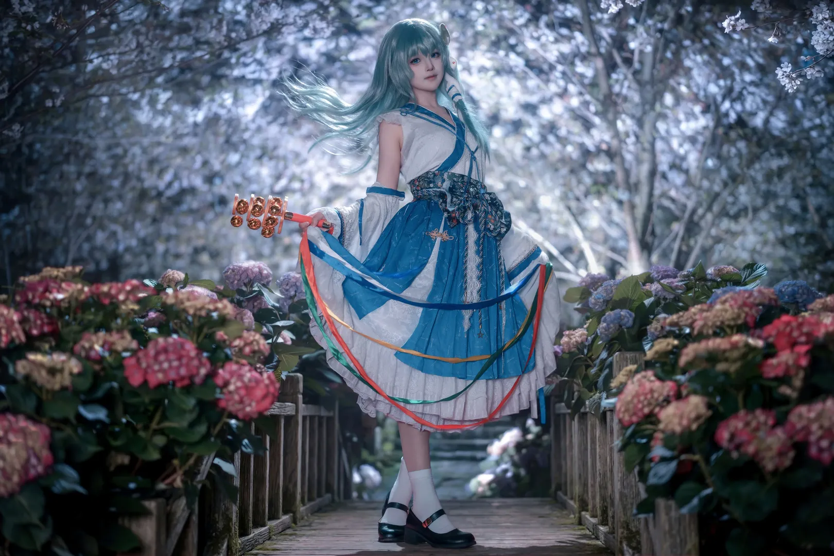 東方Project, 屋外コスプレ, 白ストッキング, 東風谷早苗 コスプレ, コスプレ撮影