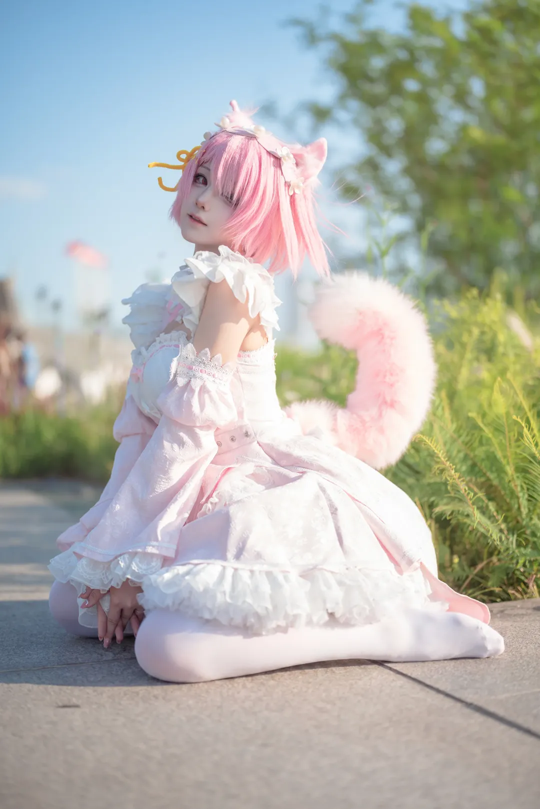 cosplay, 女仆装, 从零开始的异世界生活, 拉姆cos, 丝袜 - 第3张