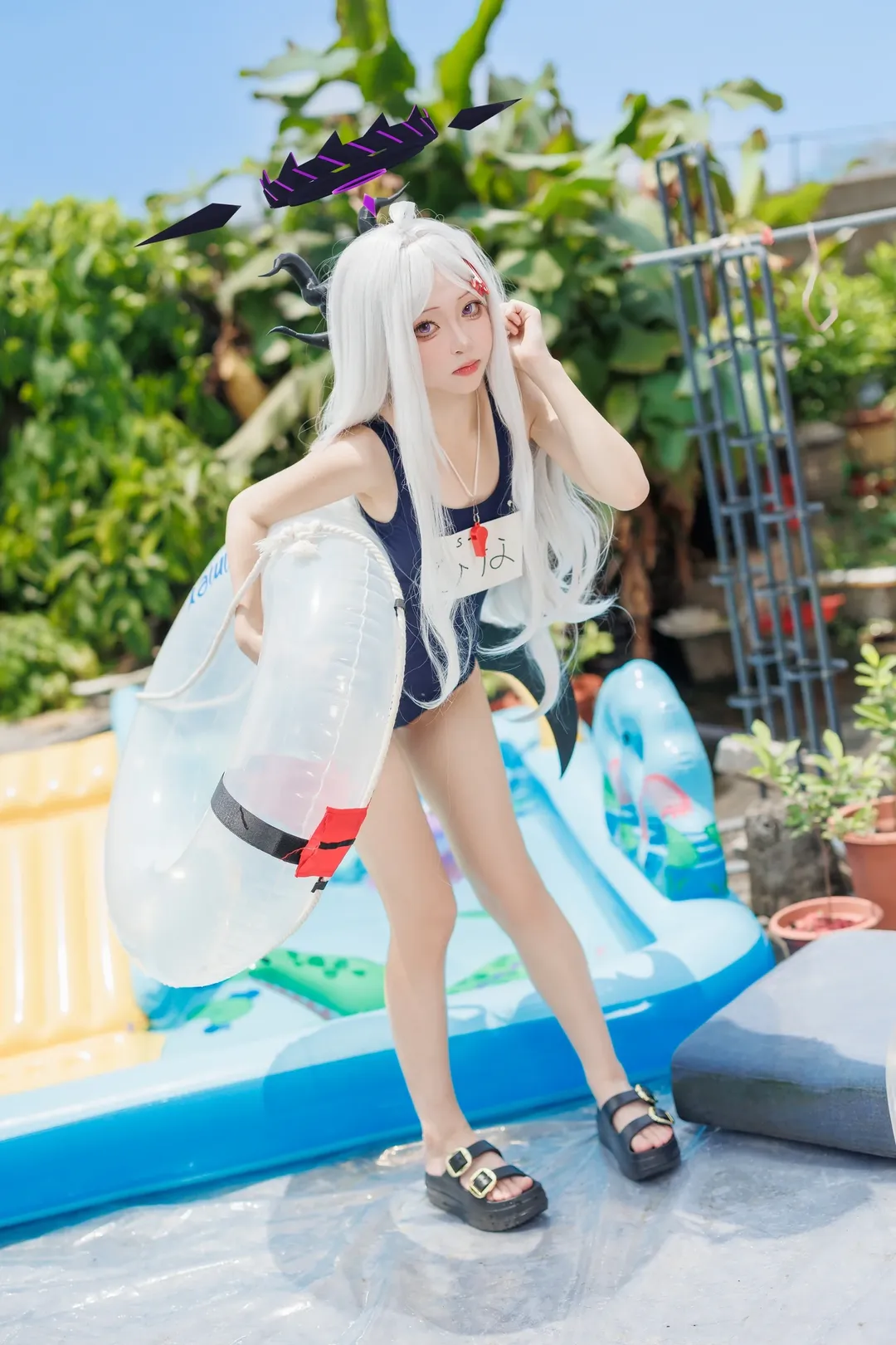 蔚蓝档案, 户外摄影, 空崎日奈cos, Cosplay分享, 夏日泳装