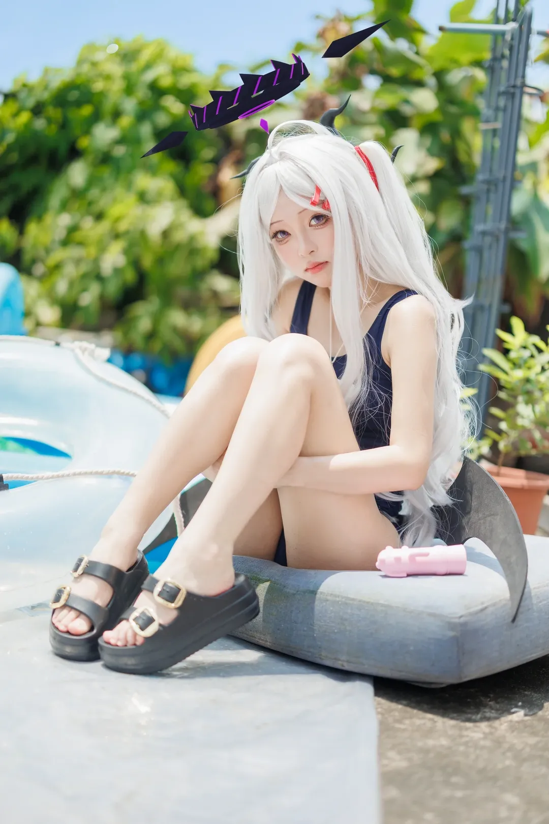 Blue Archive, Outdoor photography, Sorasaki Hina cosplay, Cosplay sharing, Summer swimsuit - Image 2