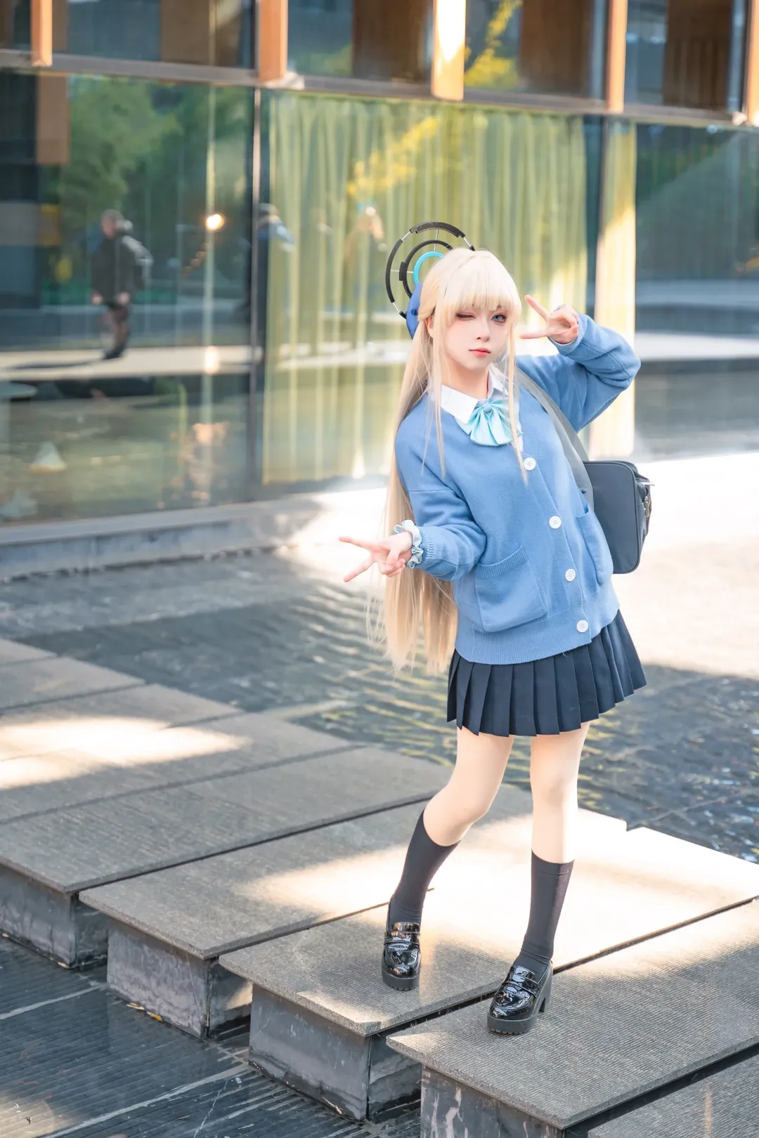 蔚蓝档案, 户外街拍, 飞鸟马时cos, cosplay穿搭, 长袜穿搭