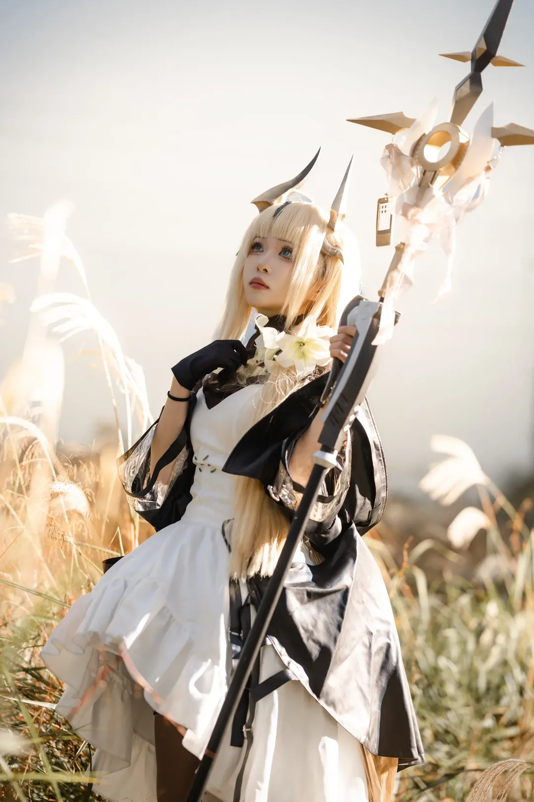二次元少女, 明日方舟, cosplay摄影, 焰影苇草cos, 黑丝袜