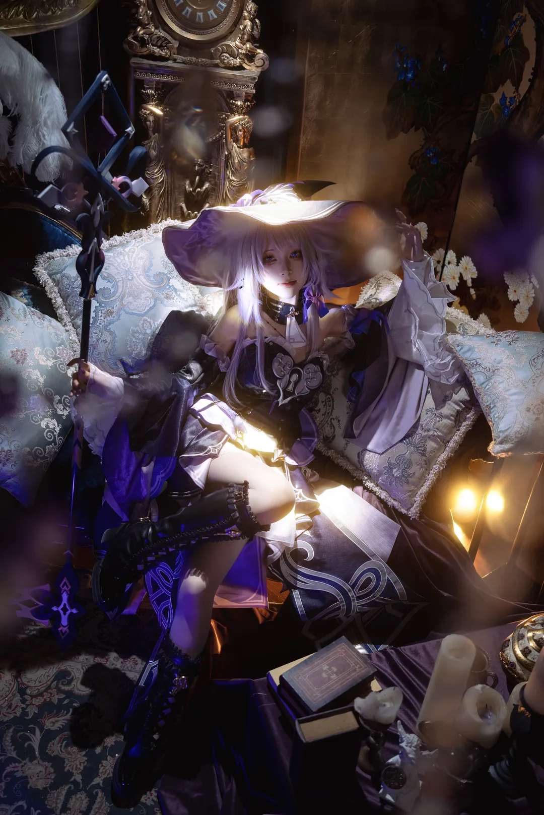 崩壞星穹鐵道, 大黑塔cos, 攝影棚拍攝, 魔女風格cos, 奇幻角色扮演