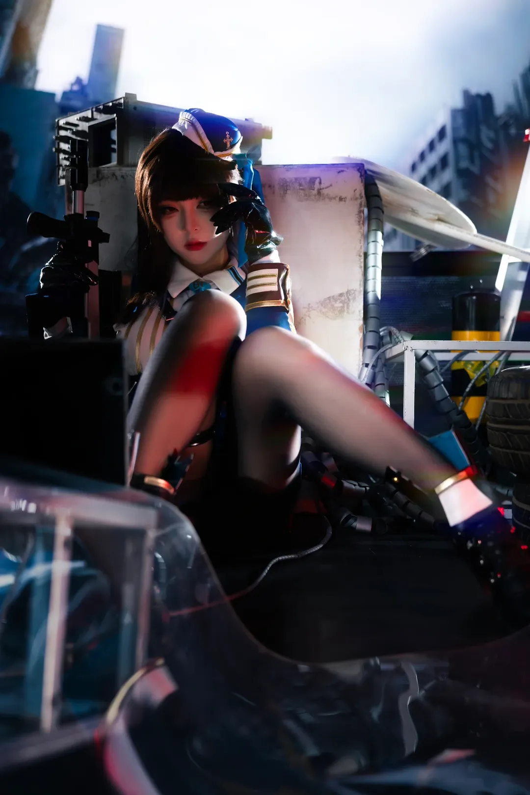 玛丽安cos, cosplay摄影, 胜利女神新的希望, 黑丝穿搭, 科幻废土风