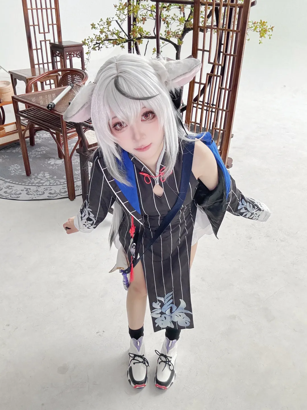 二次元少女, 蔚蓝档案, cosplay正片, 银发兽耳, 春园心奈cos - 第2张