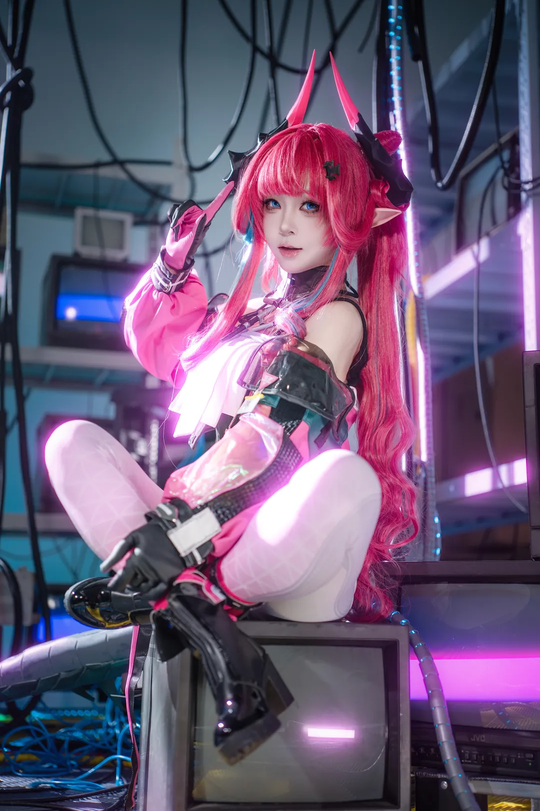 赛博朋克, 明日方舟终末地, 机械风, 伊冯cos, 白丝