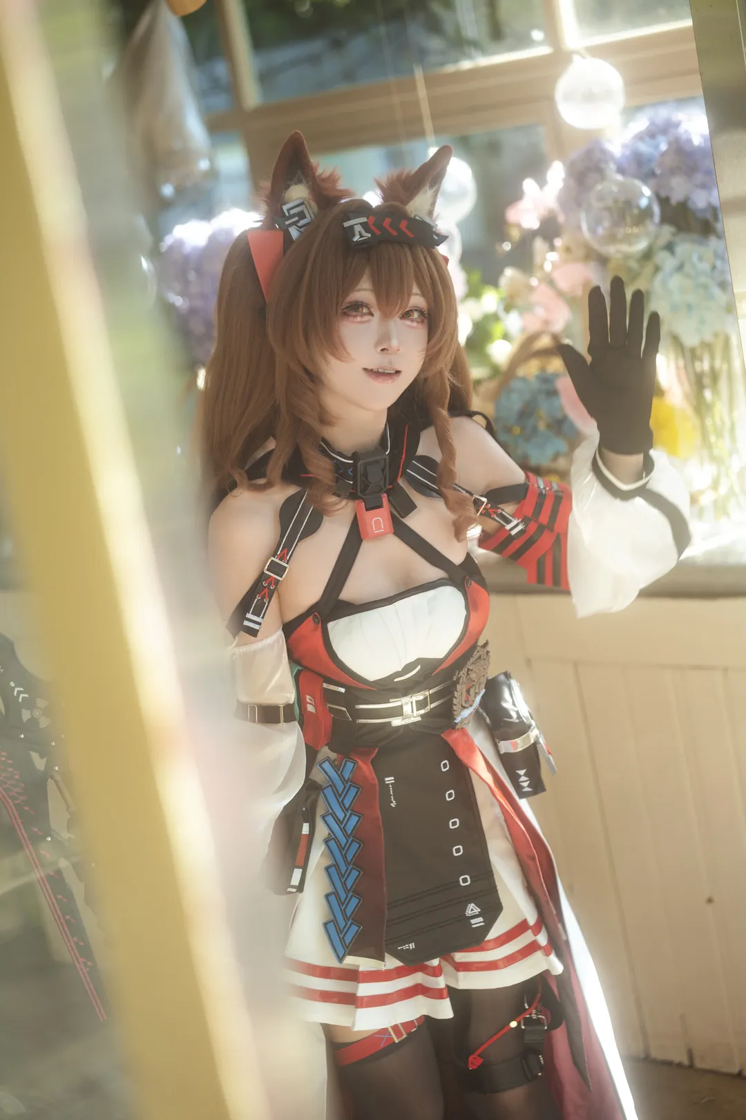 二次元cosplay, 明日方舟, 战术少女, 安洁莉娜cos, 黑丝连裤袜 - 第3张
