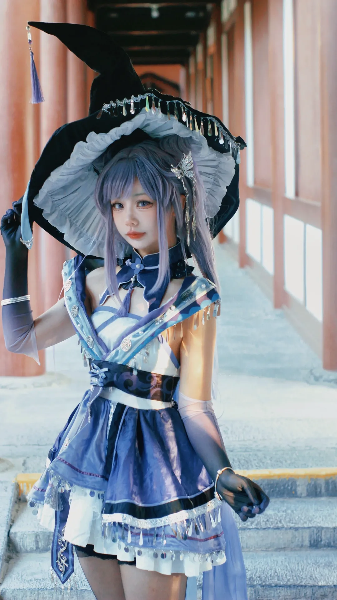 原神, 刻晴cos, cosplay分享, 黑丝穿搭, 魔女同人 - 第2张