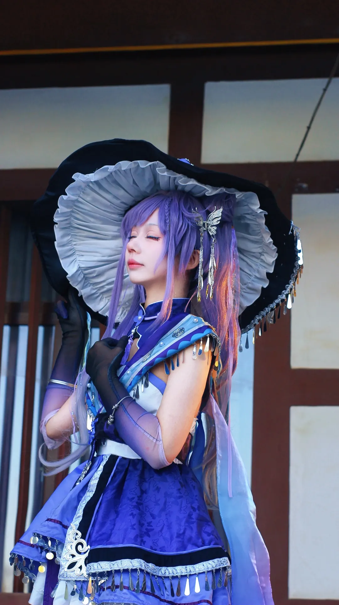 原神, 刻晴cos, cosplay分享, 黑丝穿搭, 魔女同人 - 第5张