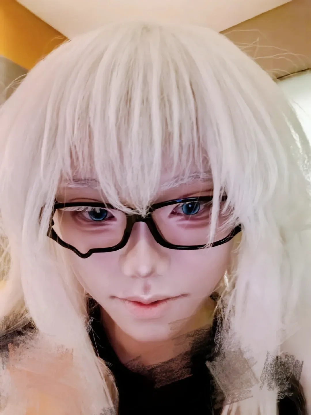 cosplay试妆, 白发美瞳cos, 动漫妆容分享, 假发造型记录, 蓝眼妆教程 - 第1张